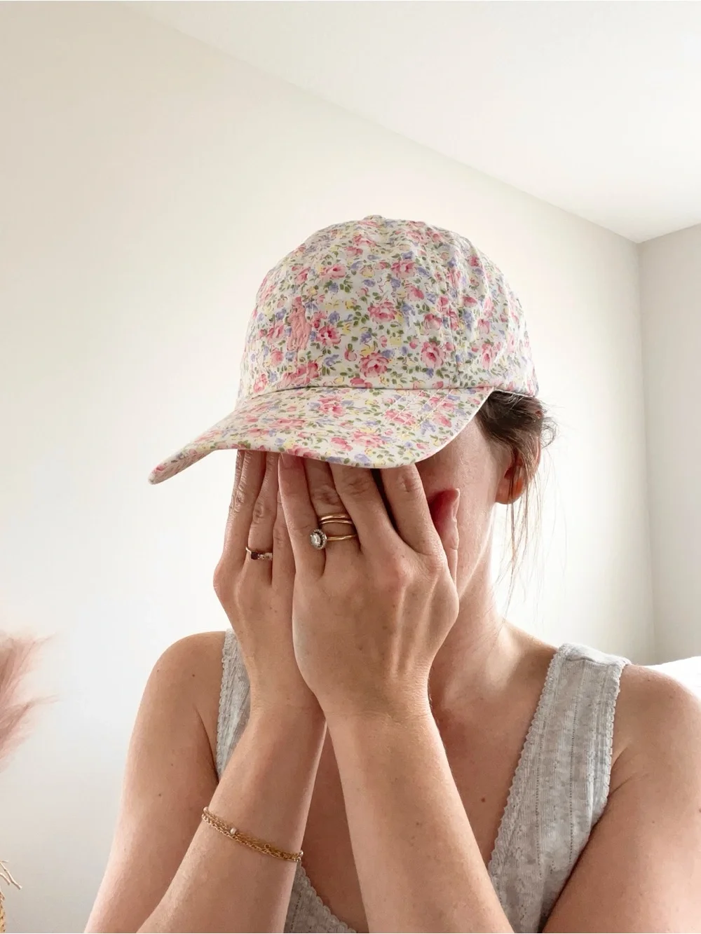 Polo Ralph Lauren Pink Floral Baseball Cap with Blue Label